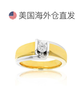 自营vir jewels1/2 克拉男士钻石订婚戒指 18K 黄金和铂金 - 白色