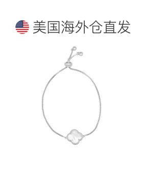 自营Adornia Quatrefoil 白色珍珠母贝拉手链 白色镀铑黄铜 - 白
