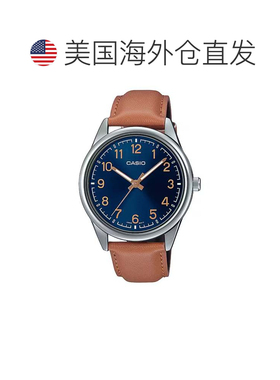 自营Casio Men’s Analog Watch with Blue Dial and Leather Str