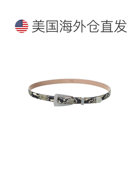 自营KHAITE Lucca Snake-Embossed Leather Belt - brown 美国奥