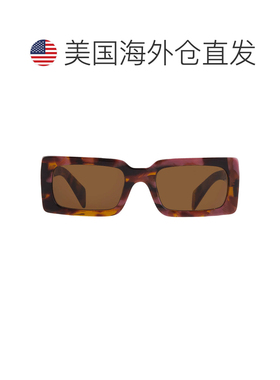 自营Prada Dark Brown Rectangular Ladies Sunglasses PR A07S 1