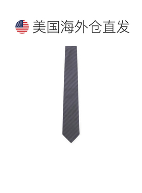 自营boss斜条纹领带采用意大利制造的真丝提花-深蓝色 美国奥莱直