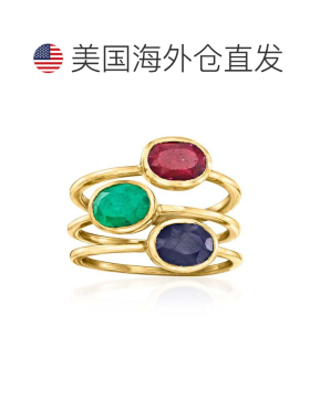 自营Ross-Simons Multi-Gemstone Jewelry Set: 3 Rings in 18kt