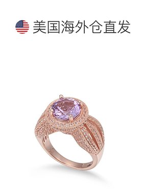Suzy Levian 纯银 4.37 TCW 紫色紫水晶戒指 - 粉红色 【美国奥莱