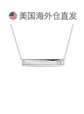 自营925 纯银 Mimi & Max 白色蓝宝石线性项链 - 白色 美国奥莱直