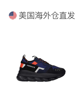 自营Versace Fabric Athletic Men's Sneakers - blue 美国奥莱直