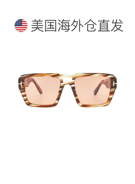 自营Tom Ford Redford橙色光致变色方形男士太阳镜FT1153 55E 56