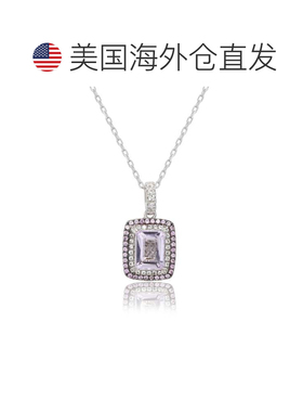 自营Suzy Levian Sterling Silver Emerald Cut Purple Amethyst