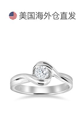 自营 pompeii31/2 克拉单石圆形明亮式切割钻石订婚戒指 14k 白金