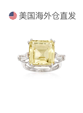 自营925 纯银 Ross-Simons 柠檬和白色托帕石戒指 - 黄色 美国奥