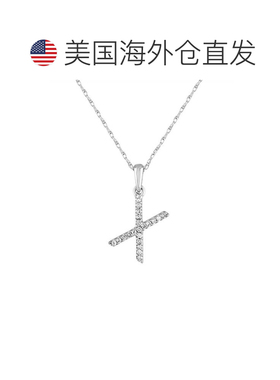 自营 sabrina14k 白金和钻石初始项链 - 白色 x 美国奥莱直发吊坠