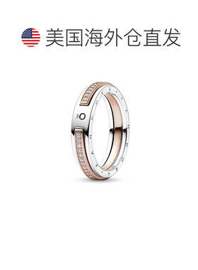 自营Pandora Signature Two-tone Logo & Pave Ring - silver 美