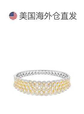 自营diana m.18 克拉白金钻石手镯，饰有 6.50 克拉总重量半圈钻