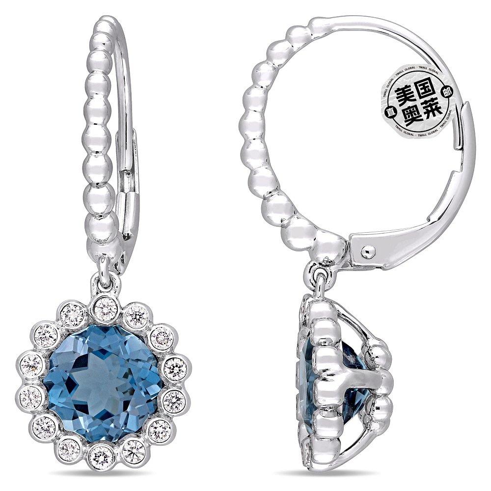 自营Mimi & Max 3 1/6ct TGW London Blue Topaz 1/3ct TW Diamon - 图0