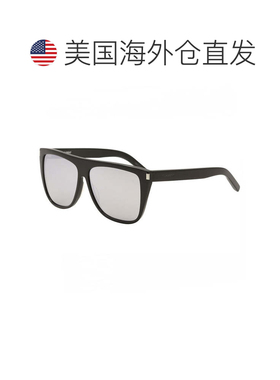 自营saint laurentSL1 008黑色/银色镜面-黑色 美国奥莱直发