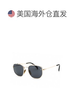 自营David Beckham Sunglasses Square Full Rim, Gold Frame And