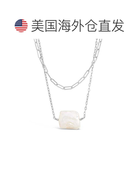 自营 sterling forever链环和珍珠分层项链 - 银白色 美国奥莱直