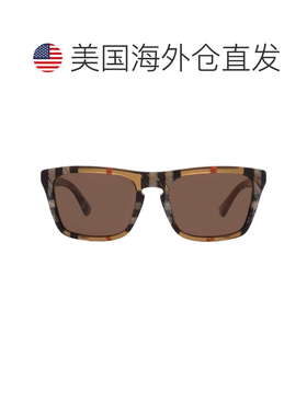 自营Burberry Brown Square Men's Sunglasses BE4434F 414673 57