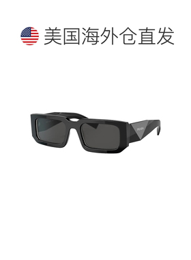 自营Prada PR 06YS 09Q5S0 53mm男女通用矩形太阳镜-黑色/白色 美