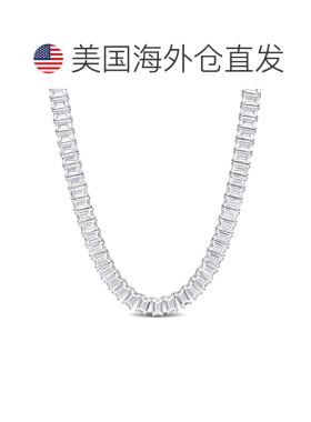 自营mimi & max73 1/2 CT TGW 纯银白色蓝宝石网球项链 - 白色 美