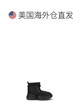 自营UGG Leather Lace-Up Men's Boots - Black 男靴美国奥莱直发