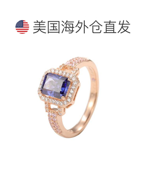 自营Suzy Levian Rose 纯银祖母绿切割蓝色坦桑石粉红色立方氧化