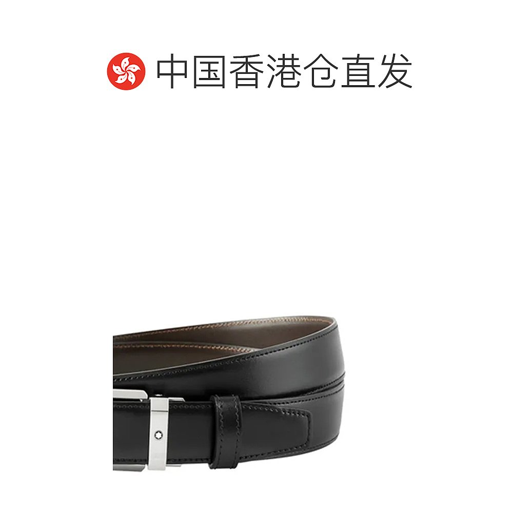香港直邮MONTBLANC/万宝龙男士黑色/棕色双面针扣皮带(30mm) - 图1