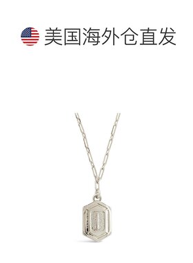 sterling foreverHexagon Tag Initial Necklace - silver-i 【美