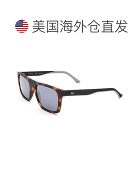 自营Lacoste男式56毫米灰色太阳镜-哑光哈瓦那 美国奥莱直发