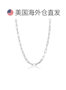 自营simonaSterling Silver 3.2mm Paper Clip Chain -Rhodium Pl