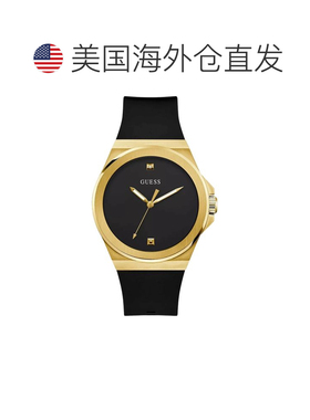 自营Guess Men's Vinyl Black Dial Watch - black 美国奥莱直发