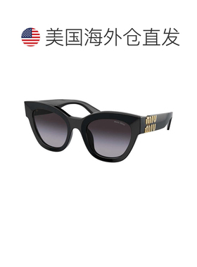 自营Miu Miu猫眼太阳镜全边框，黑色镜框和灰色渐变镜片-黑色 美