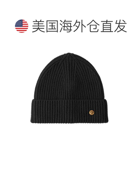 美国直邮自营versace精致棱纹针织金属徽章无饰板-黑色 美国奥莱