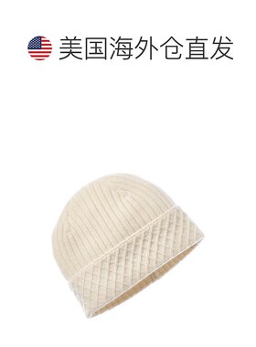 自营Bruno Magli钻石袖口罗纹羊绒小便帽-白色 帽子 美国奥莱直发