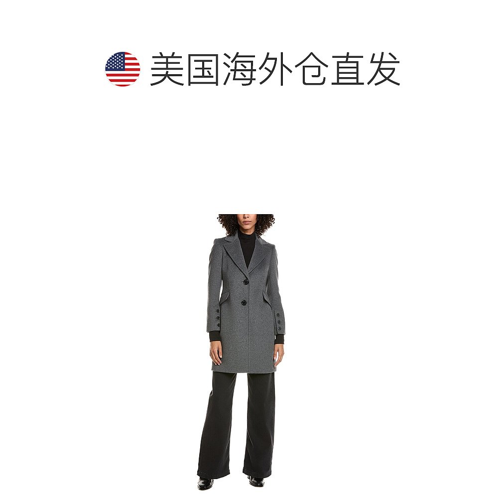 自营Sam Edelman Walker Wool-Blend Coat - grey 美国奥莱直发 - 图1
