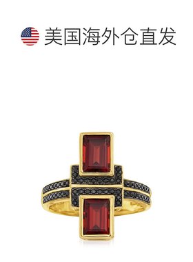 自营ross-simons罗斯-西蒙斯勃艮第石榴石和 . 18kt 金黑色尖晶石