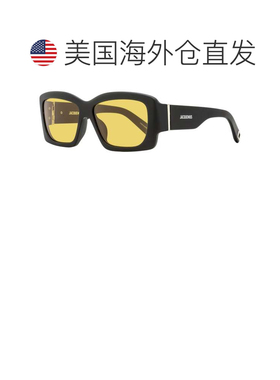自营Jacquemus女士Croisiere矩形太阳镜JAC60S 005哑光黑色56mm-0