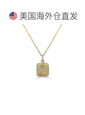自营 sabrina14k 金和钻石初始项链 - 黄色 m 美国奥莱直发吊坠