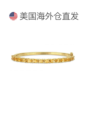 自营mimi & max6 3/4 CT TGW 椭圆形切割黄水晶手镯镀黄纯银 - 黄