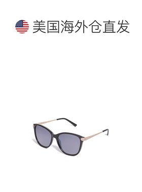 自营 guess闪粉大号方形复古太阳镜 - 黑色 美国奥莱直发