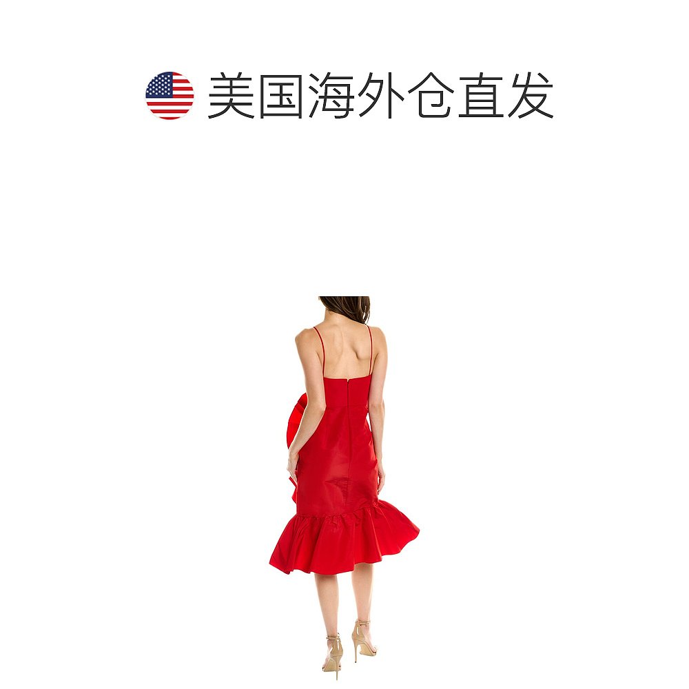 Carolina Herrera Sweetheart Silk Cocktail Dress red 【美国奥 - 图1