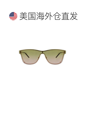 自营saint laurentShield-Frame金属太阳眼镜-金色金色绿色 美国