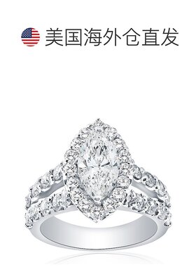 自营 pompeii32 1/2ct Marquise Diamond Halo Lab Grown Engagem