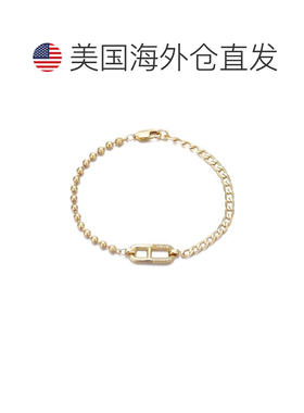自营adornia14k Gold Plated Mixed Chain CZ Sideways Pendant B