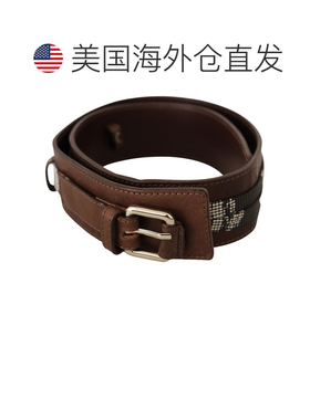 自营Costume National Leather Buckle Women's Belt - brown 美