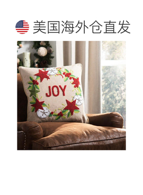 自营safaviehJolly Joy 枕头 - 绿色/红色/米色 美国奥莱直发