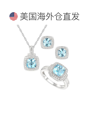 美国直邮Macy's 通用 项链钻石宝石纯银吊坠戒指珠宝蓝宝石足银