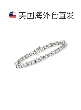 自营Ross-Simons 抛光纯银钻石网球手链 - 8 英寸 美国奥莱直发