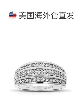 自营vir jewels1/3 克拉圆形切割实验室培育钻石结婚戒指 78 颗宝