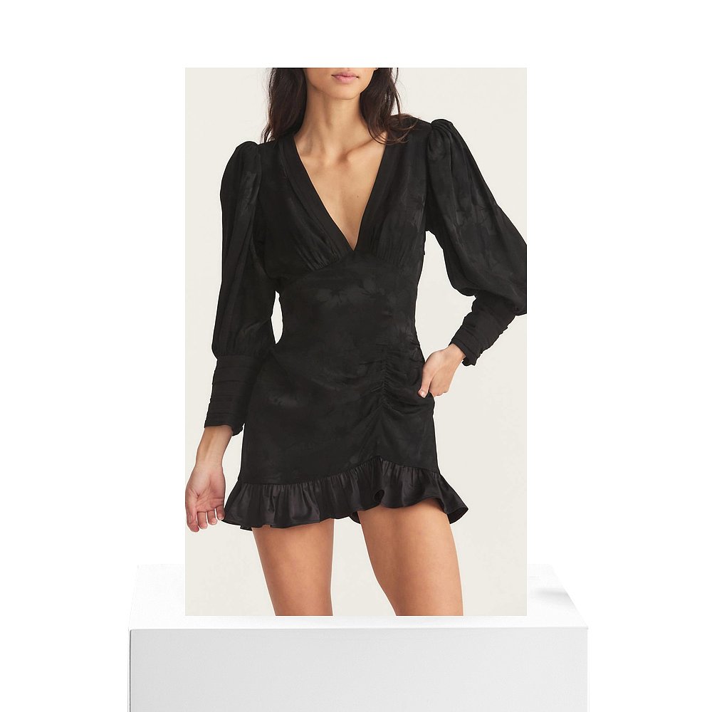 loveshackfancyWomen's Revaline Plunge Blouson Sleeve Ruffled-图3